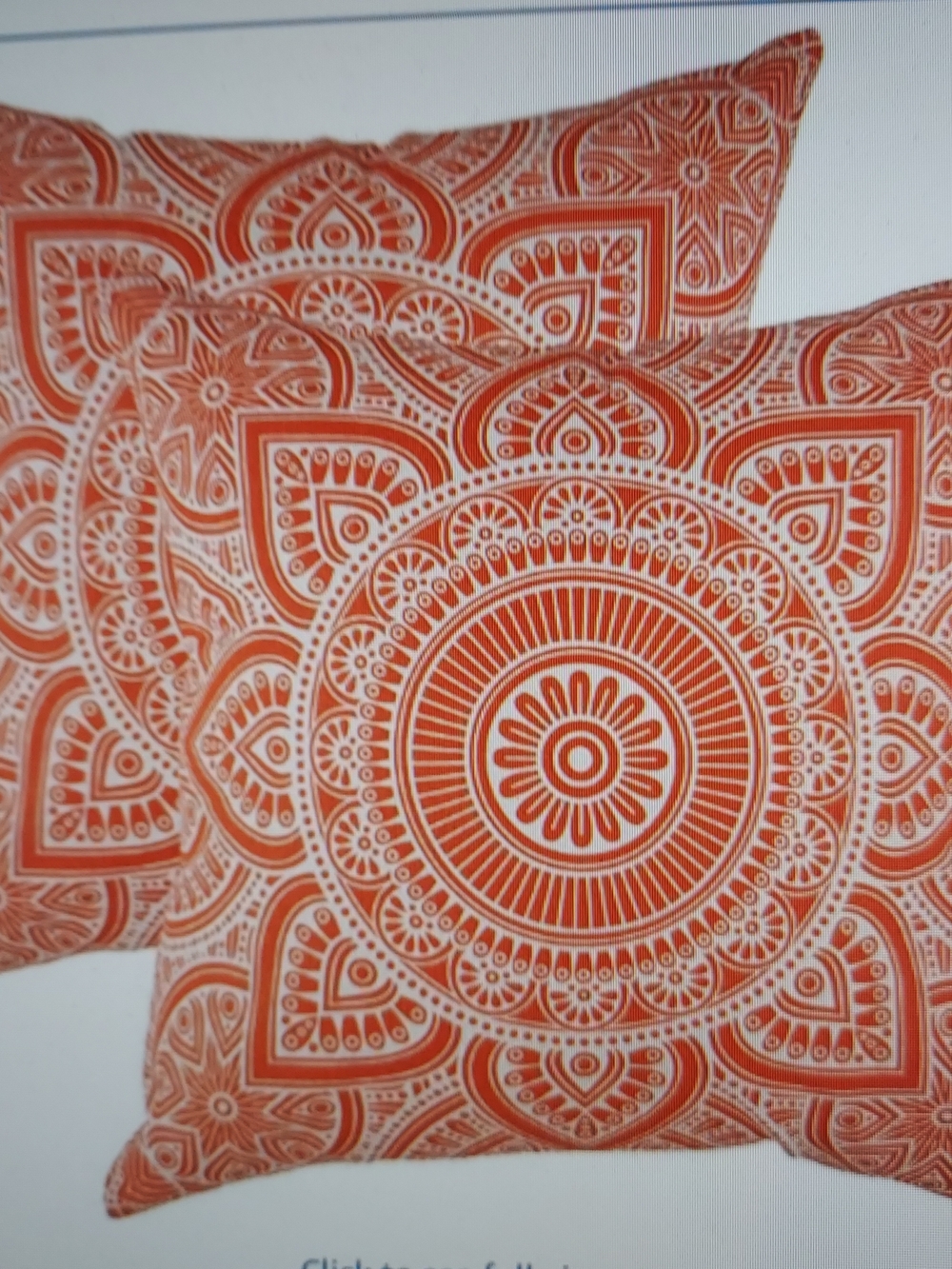 Calvin Klein Orange and White Mandala Accent Pillow Pair